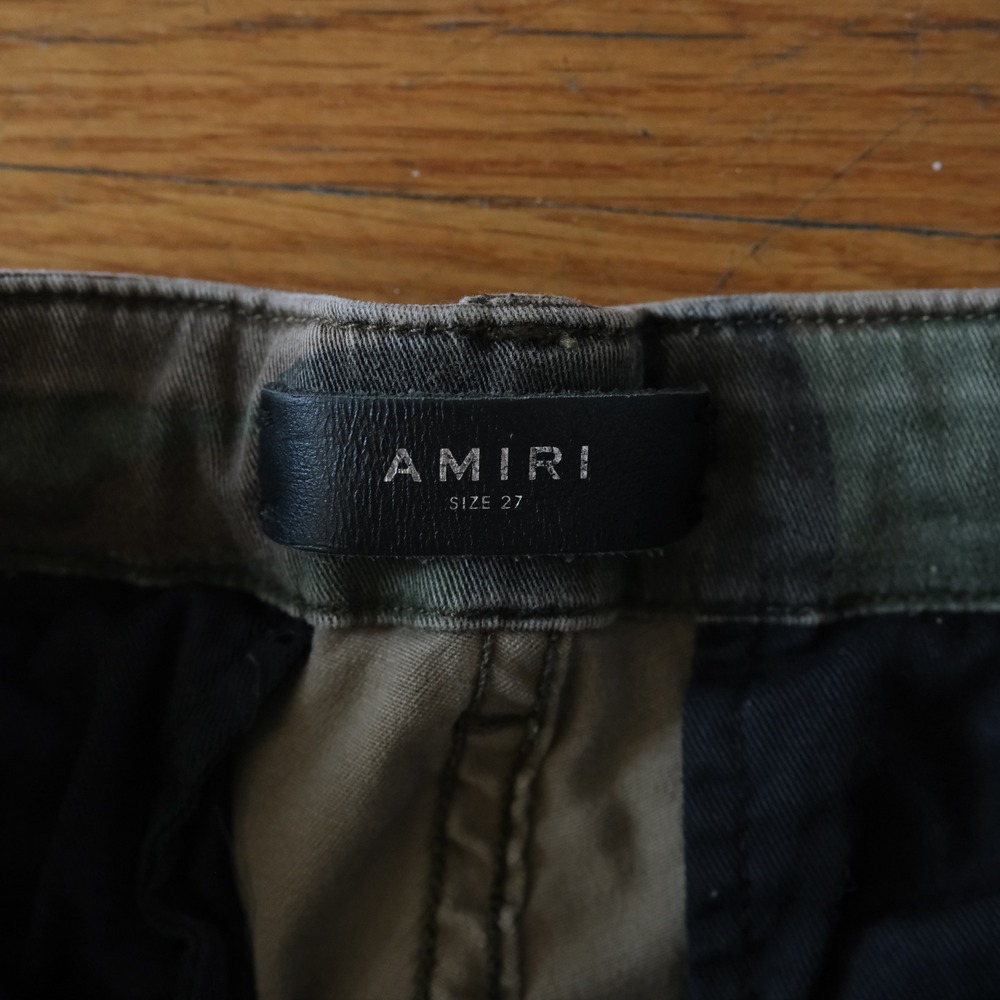 Amiri Cargo Pants Mens Camo Distressed Slim Fit Streetwear Size 27 Luxury - Picture 3 of 11
